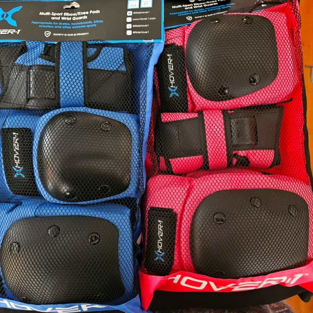 1blue 1 pink  elbow and knee pads 8&up